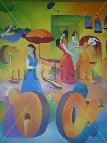 canto de mujeres Acrylic Canvas Others