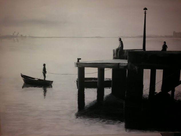 Gallineras, Bahía de Cádiz Acrílico Lienzo Marina