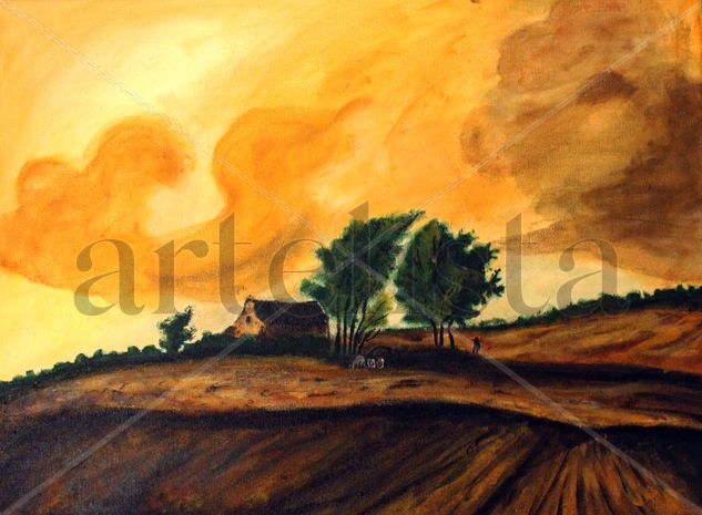 Casa en el campo Acrylic Canvas Landscaping