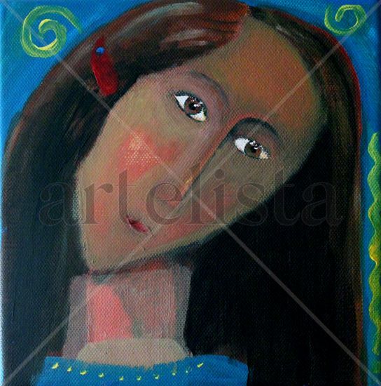 Menina Monina Acrylic Canvas Portrait