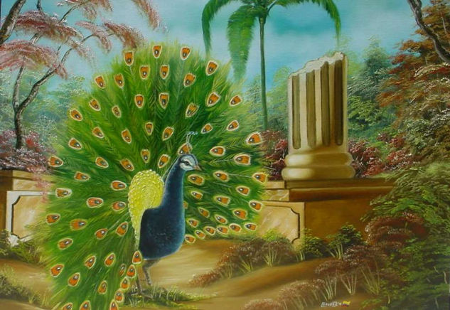 PAVO REAL Oil Canvas Animals