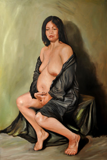 Maritza y su maternidad Oil Canvas Nude Paintings