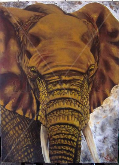 Elefante africano Oil Canvas Animals