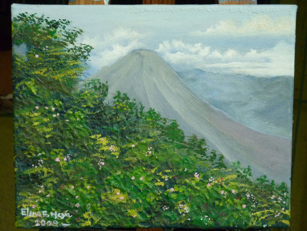 volcán de Izalco Óleo Lienzo Paisaje