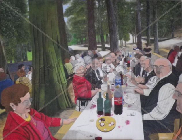 Comiendo en el parque