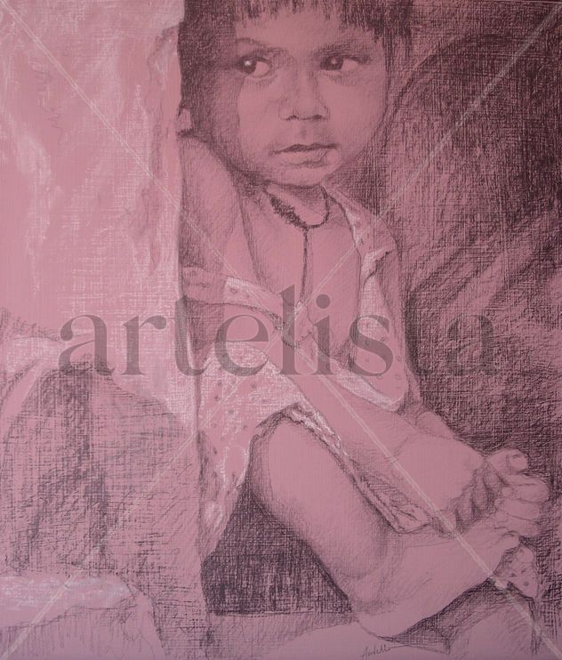 Niño triste, pobreza, hambre, sin futuro