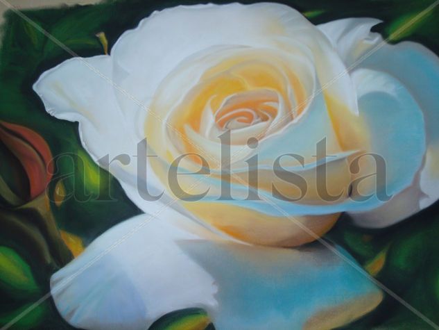 La Rosa Pastel Paper Floral Painting