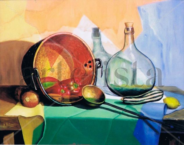 Triángulo de color Oil Panel Still Life Paintings