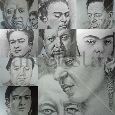 FRIDA KAHLO Y DIEGO RIVERA JUNTOS Pencil