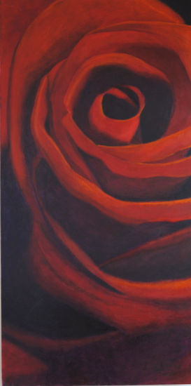 rosa roja Oil Canvas Landscaping