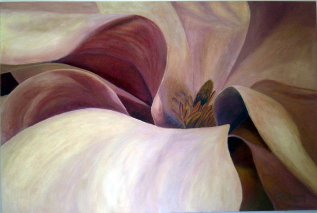 magnolia rosa viejo Oil Canvas Landscaping