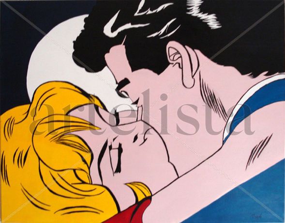 kisses in the moonlight Acrylic Canvas Others