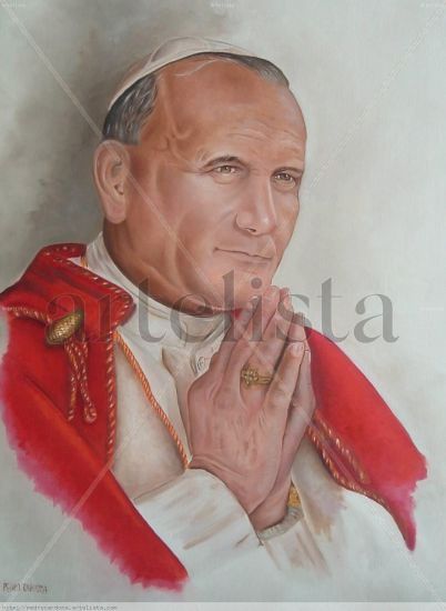 Juan Pablo II Oil Canvas Portrait