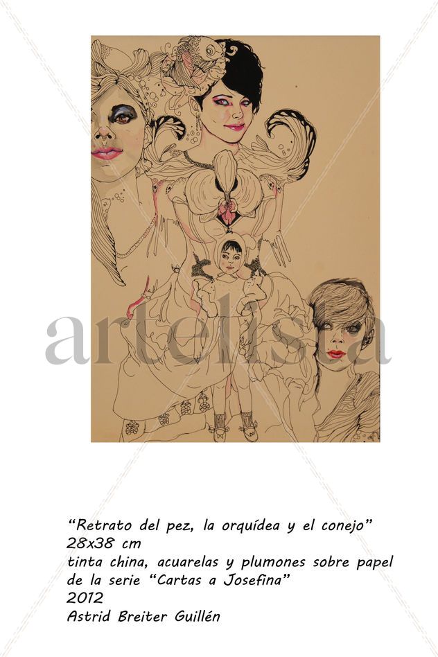 "retrato del pez, la orquídea y el conejo"