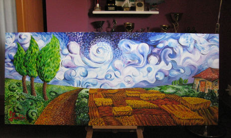 Paisaje de trigo y cielo