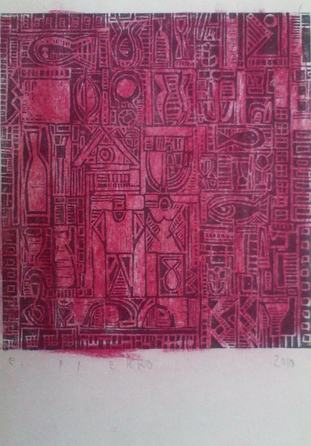 Torres Garcia reproduccion en rojo