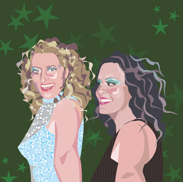 two girls having fun