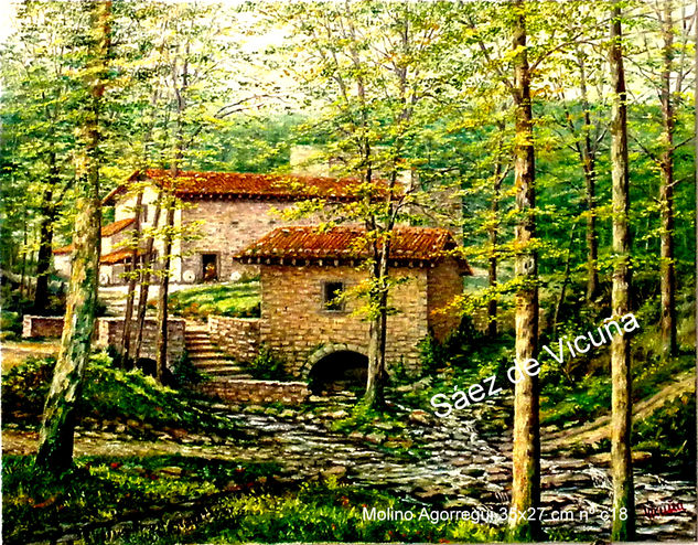 Molino 27x35 cm nºc18 Óleo Lienzo Paisaje