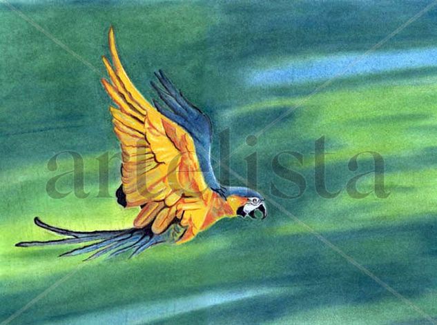 Huye guacamayo Pastel Paper Landscaping