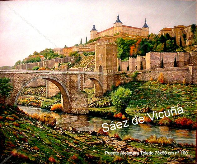 Toledo España 73x60 cm nº 100 Óleo Lienzo Paisaje