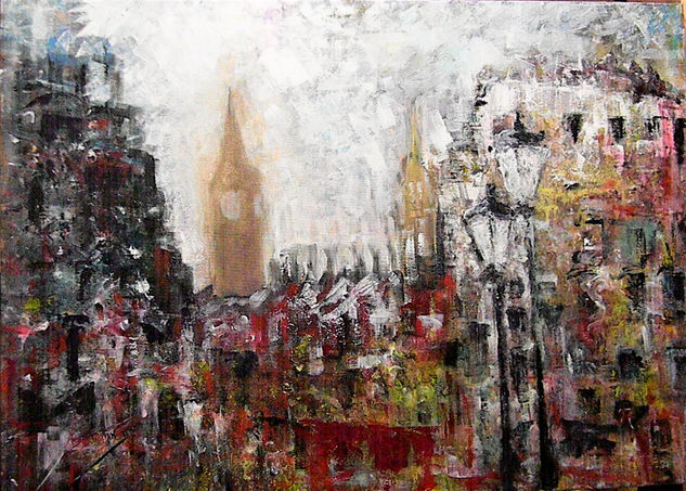 LONDON Media Mixta Lienzo Paisaje