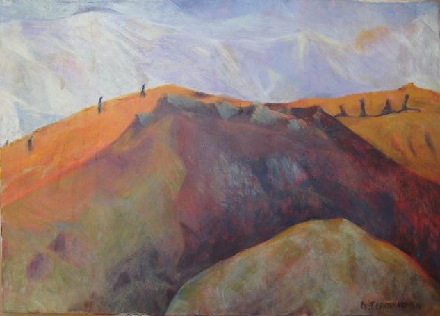 Monje y sendero Oil Canvas Landscaping