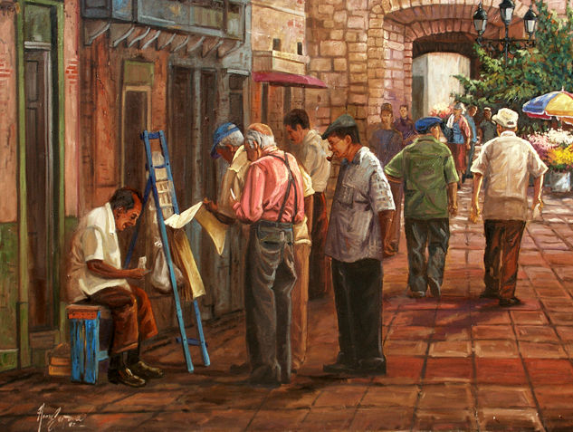 billetero en la calle del conde Oil Canvas Figure Painting