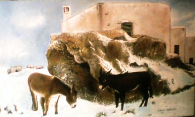 Snow Oil Canvas Animals