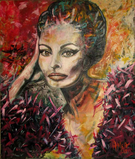 Sofia Loren Acrylic Canvas Portrait