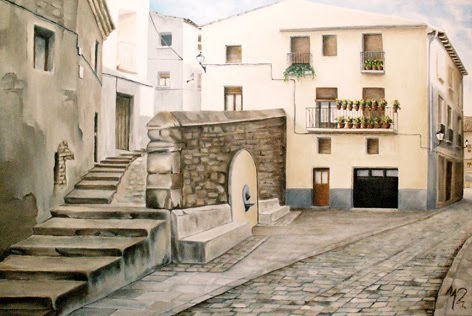 Calle Tudela Óleo Lienzo Paisaje