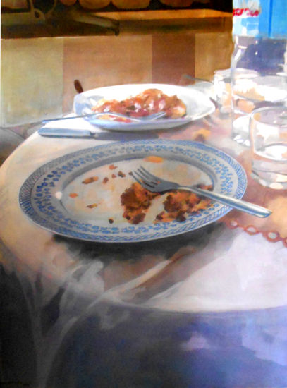 La comida Oil Panel Still Life Paintings