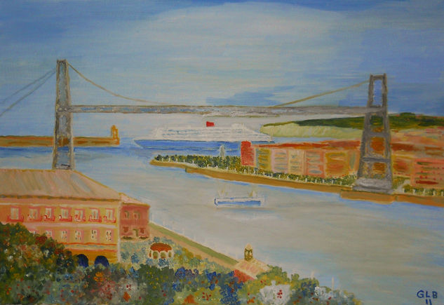 PUENTE COLGANTE VIZCAYA Oil Canvas Landscaping