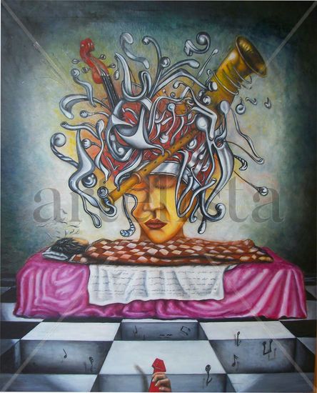 Sueño con canciones imposibles Oil Canvas Figure Painting