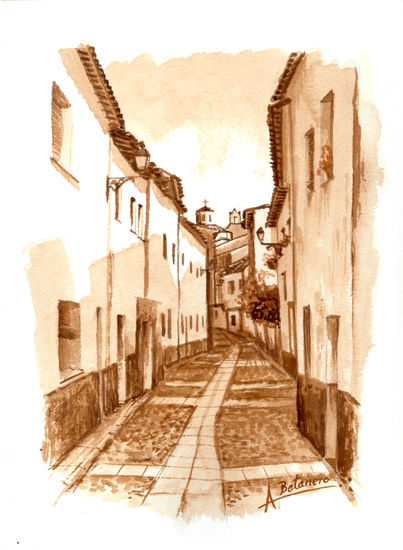 Calle de las Campanas, Cifuentes Watercolour Paper Landscaping