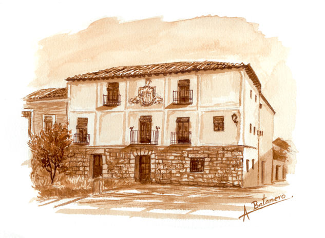 Casa de los Gallos (Cifuentes) Watercolour Paper Landscaping