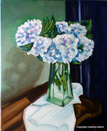 Hortensias de Juannarosa Oil Canvas Still Life Paintings