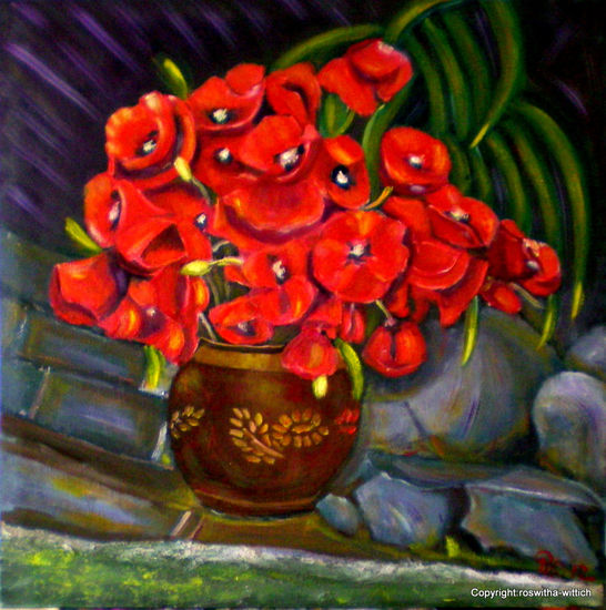 Amapolas... Oil Canvas Still Life Paintings