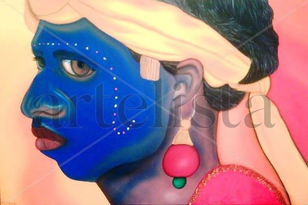 Indu en Carnaval Oil Canvas Figure Painting