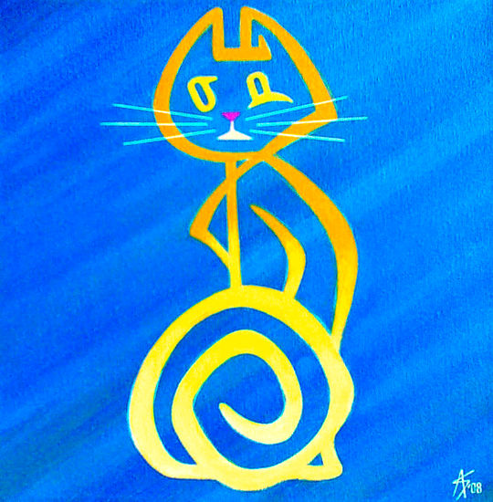 GATO GRAFFITI Acrílico Lienzo Animales