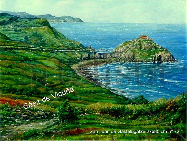 Gastelugatxe 27x35 cm nº72 Óleo Lienzo Paisaje