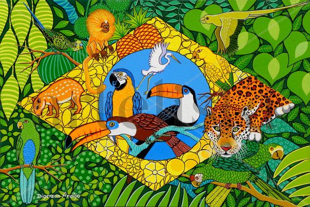 Bandeira do Brasil Acrylic Textile Animals