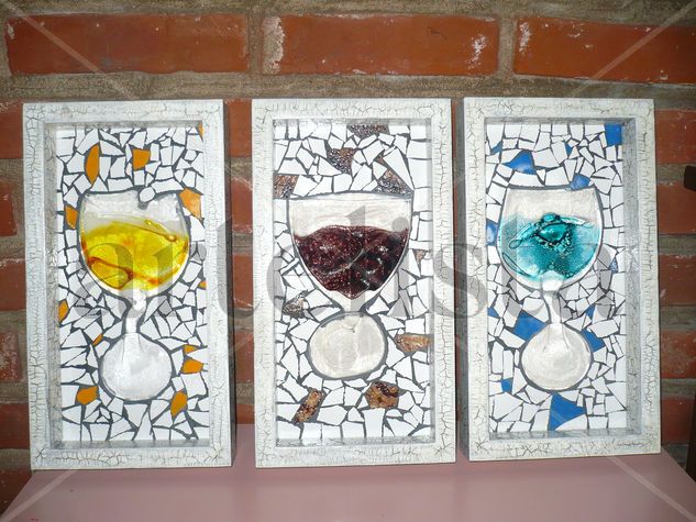 CUADROS CON COPAS Stained glass Panel Figure Painting