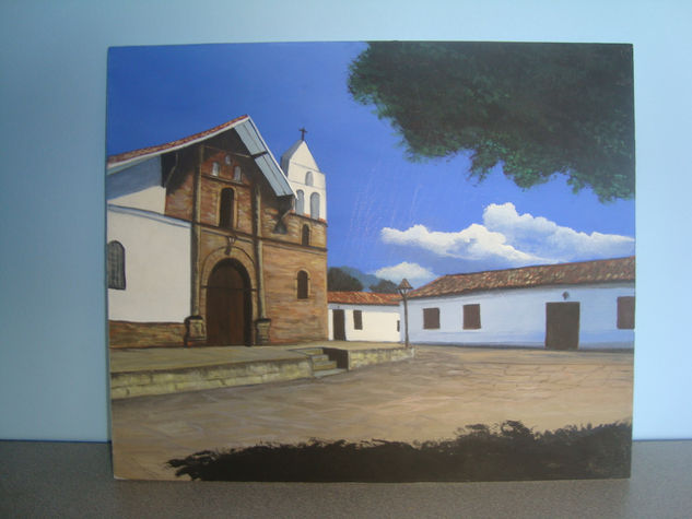 CAPILLA DE LAS NIEVES. GIRON Acrílico Tabla Paisaje