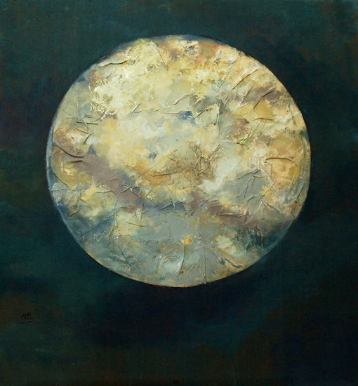 The moon Mixed media Panel Landscaping