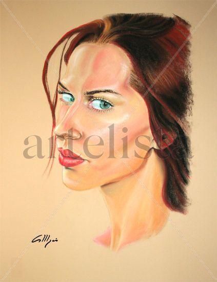 Retrato Pastel Papel Retrato