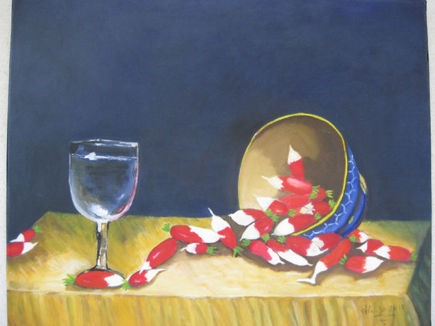 Un gran tazon de rabanos rebolcados Oil Canvas Still Life Paintings