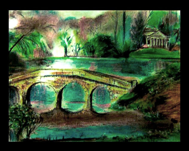 "Paisaje idílico  (Ideal landscape)" Pastel Papel Paisaje