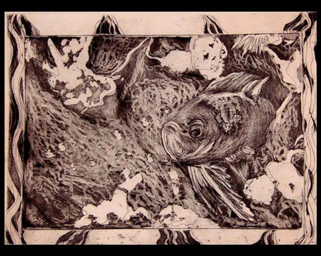 Pez en el agua (fish in the water) Etching Process