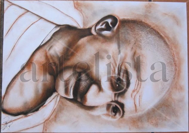 Gandhi Mixed media Paper Portrait