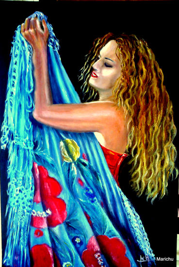 Bailaora Oil Canvas Figure Painting